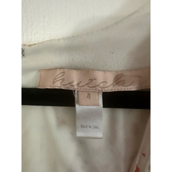 Hutch ANTHROPOLOGIE Multi-Color Heart Maxi Dress White Satin Hi Low V-neck - 4 - Picture 6 of 6